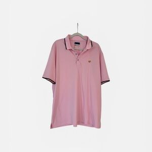 Men's Light Pink Polo with Contrast Trim